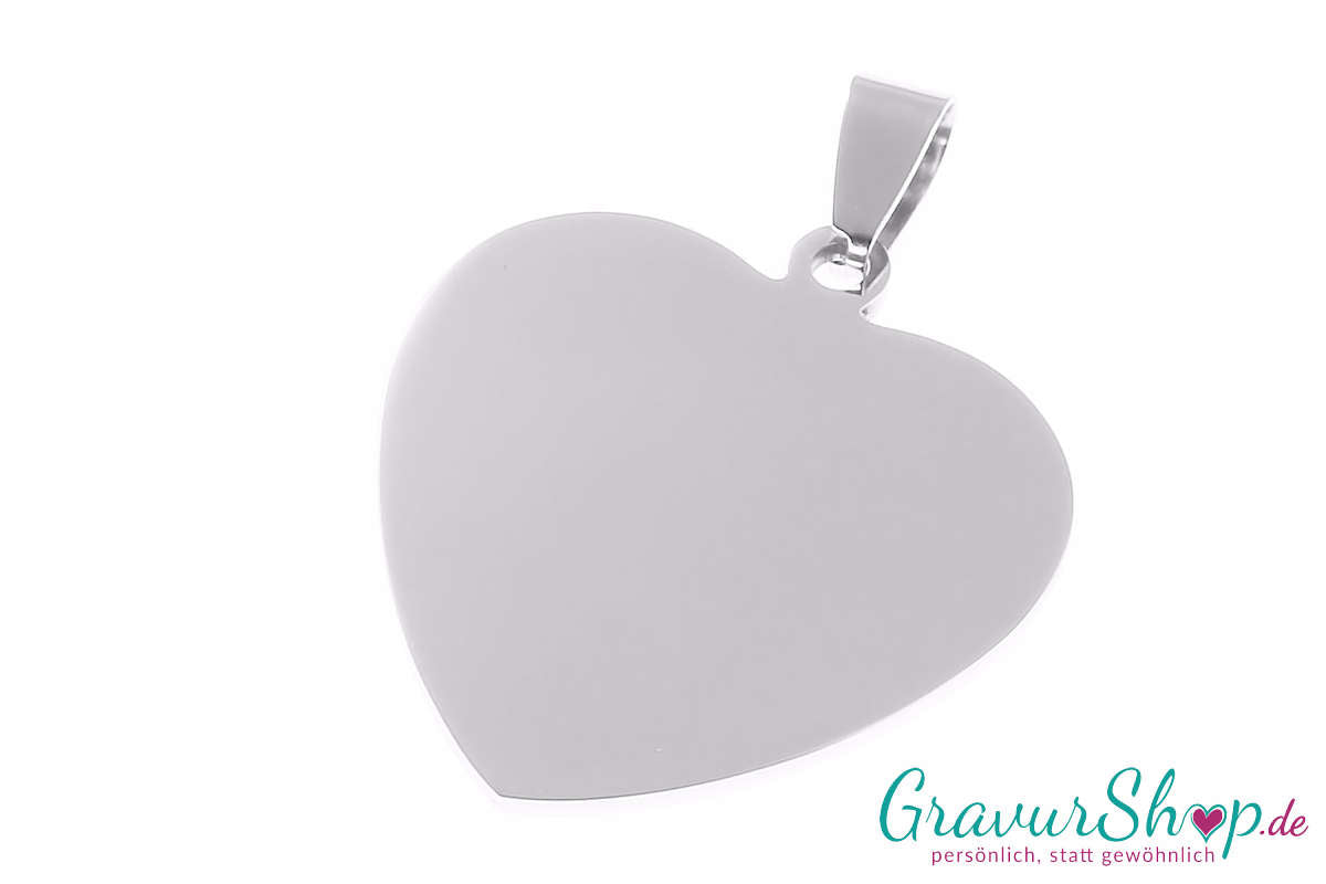 Edelstahlanhänger Herz 30 x 32 mm mit Gravur