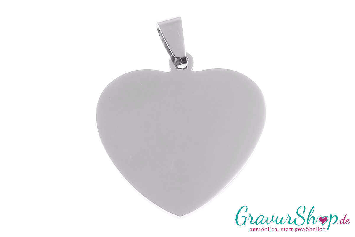 Edelstahlanhänger Herz 30 x 32 mm mit Gravur