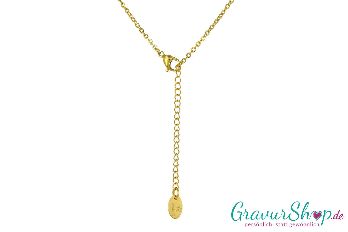 Edelstahlkette Gold poliert 27 x 6 mm mit Gravur