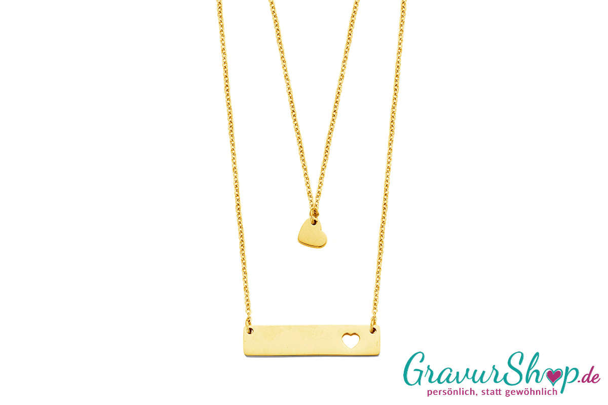 Edelstahlkette Gold poliert 27 x 6 mm mit Gravur