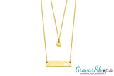 Edelstahlkette Gold poliert 27 x 6 mm mit Gravur