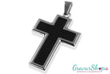 Kreuz Edelstahlanhänger 39 x 28 mm mit Gravur