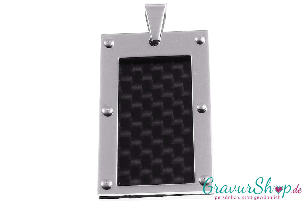 Edelstahlanhänger Rechteckig 35 x 21 mm mit Gravur