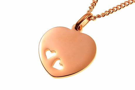 Edelstahlanhänger Herz rosegold mit Gravur