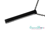 Säulen Edelstahlanhänger 25 x 5 mm Schwarz mit Gravur