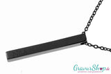 Säulen Edelstahlanhänger 25 x 5 mm Schwarz mit Gravur
