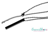 Säulen Edelstahlanhänger 25 x 5 mm Schwarz mit Gravur
