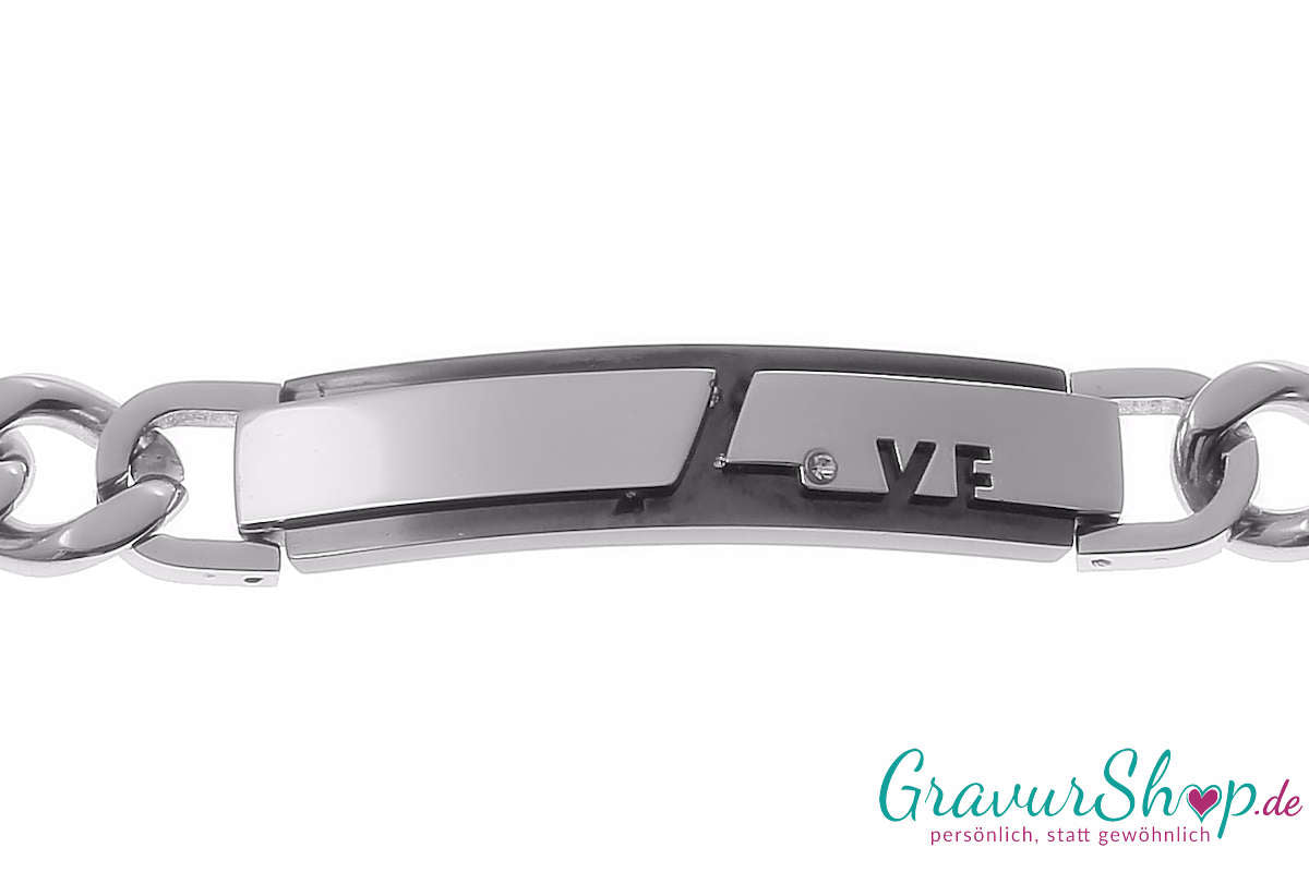 Edelstahlarmband Love 22 cm mit Gravur