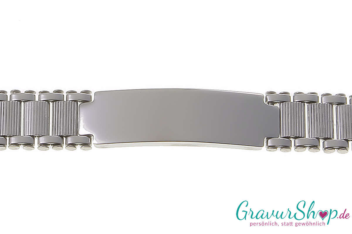 Edelstahlarmband 21 cm hochglanz poliert mit Gravur