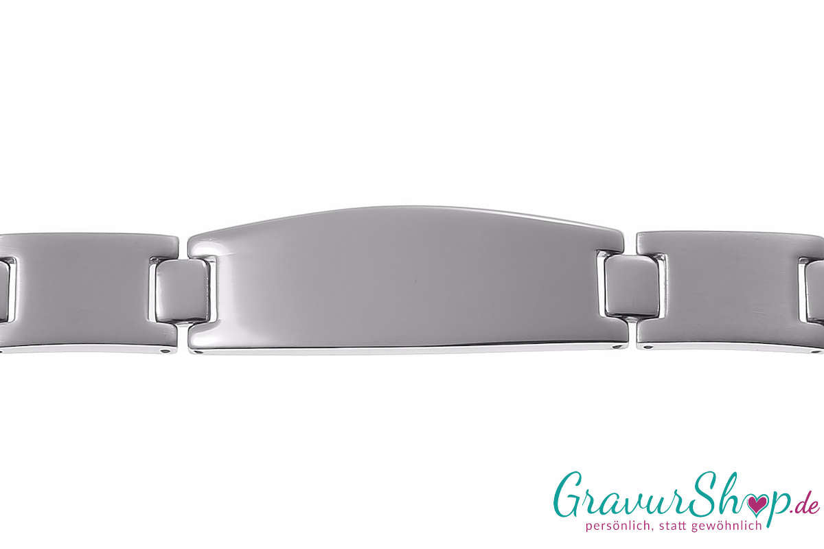 Edelstahlarmband seidenmatt 19 - 21 cm mit Gravur