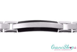 Massives Edelstahlarmband dunkeleloxiert 21 cm mit Gravur