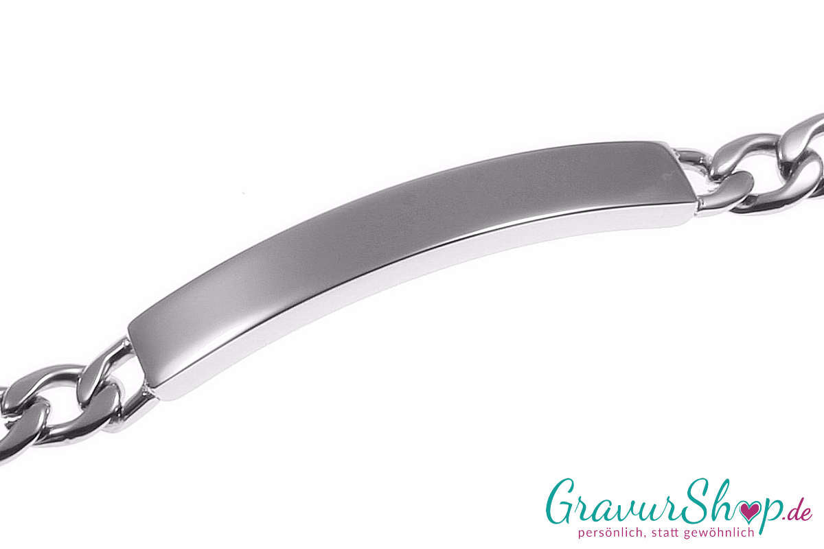 Figaro Edelstahlarmband 21 cm breit 6 mm mit Gravur