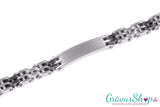 Edelstahlarmband 21 cm mattiert/dunkel eloxiert mit Gravur