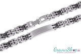 Edelstahlarmband 21 cm mattiert/dunkel eloxiert mit Gravur