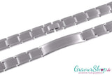 Edelstahlarmband 20 cm, breit 12 mm Hochglanz mit Gravur