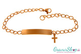 Edelstahlarmband 21 cm Rose vergoldet mit Gravur
