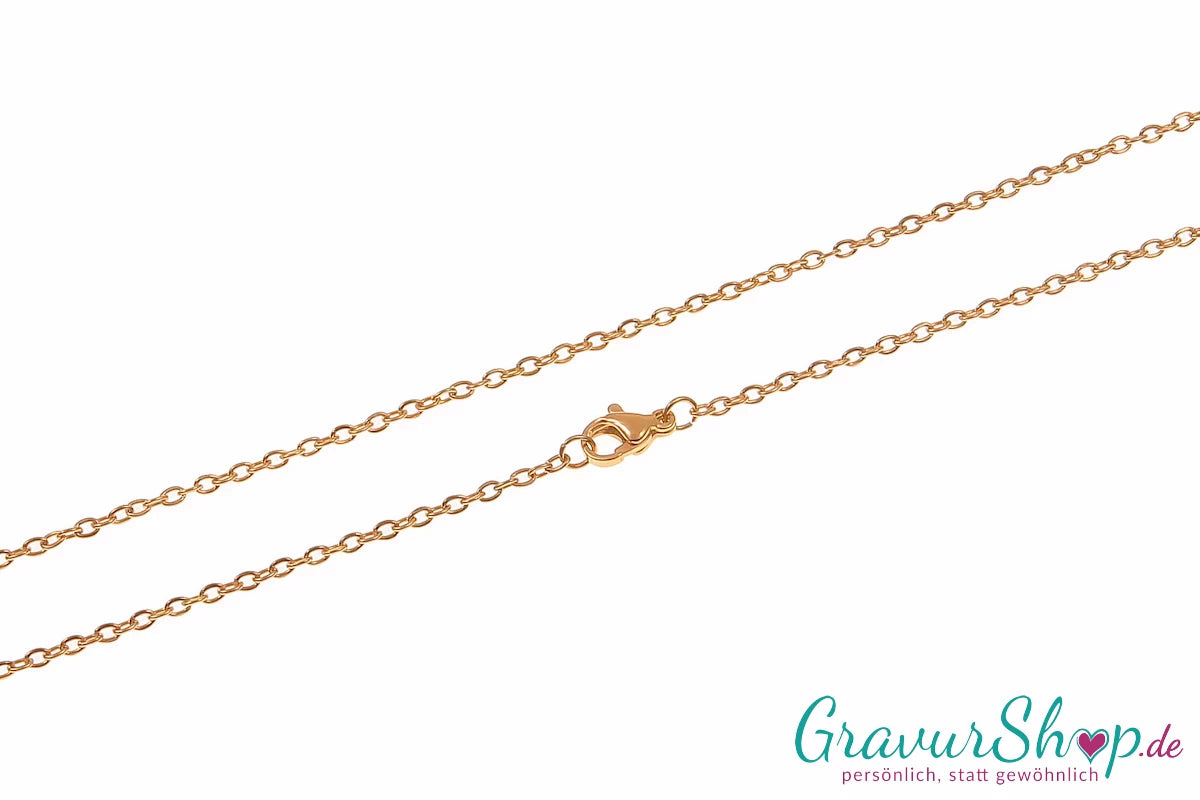Edelstahl Ankerkette 2 mm gold Karabinerverschluss