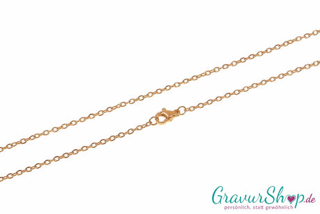 Edelstahl Ankerkette 2 mm gold Karabinerverschluss