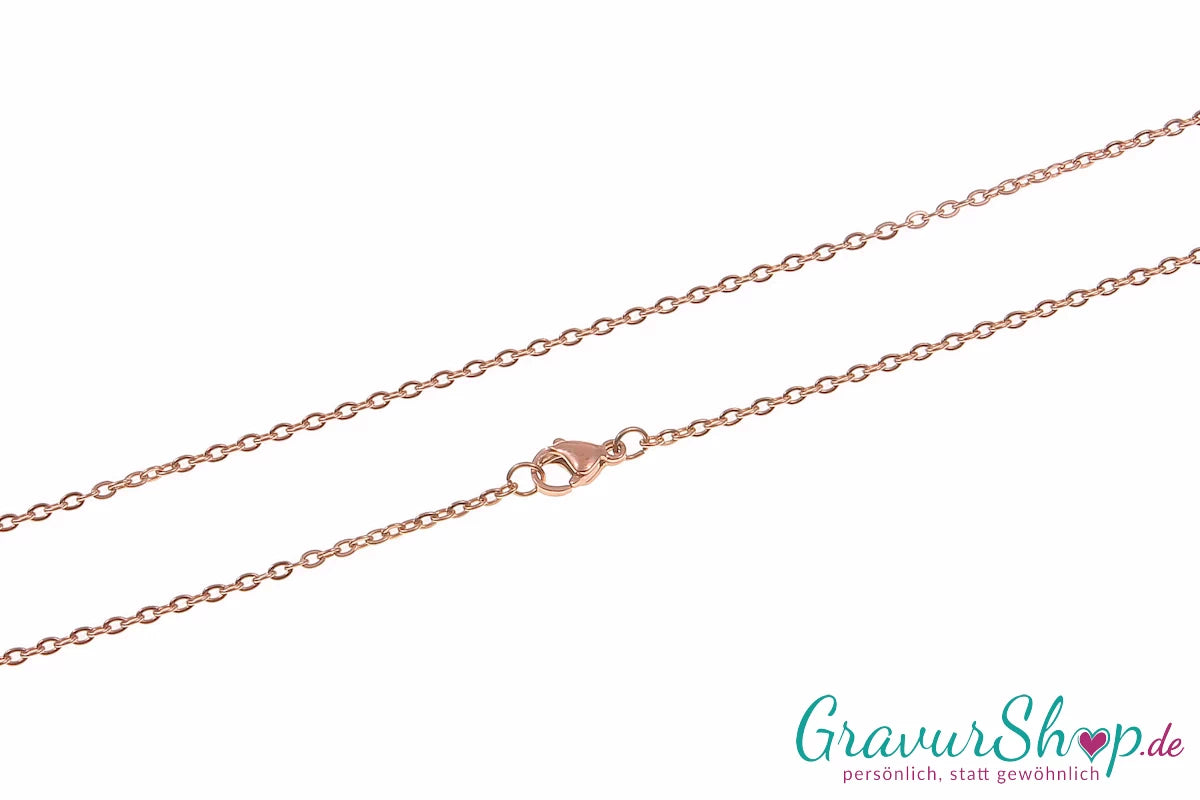 Edelstahl Ankerkette 2 mm rosegold Karabinerverschluss