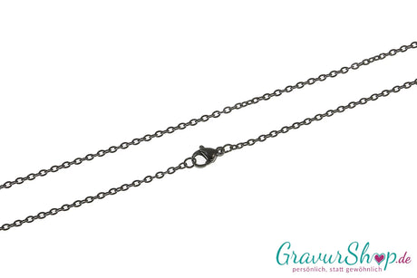 Edelstahl Ankerkette 2 mm schwarz Karabinerverschluss