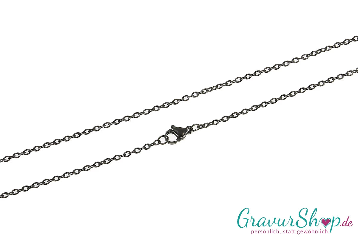 Edelstahl Ankerkette 2 mm schwarz Karabinerverschluss