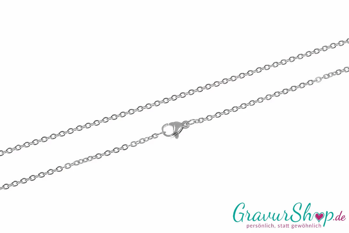 Edelstahl Ankerkette 2 mm silber Karabinerverschluss