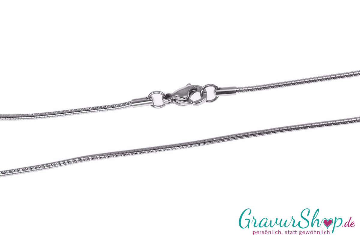 Edelstahl Schlangenkette 1,5 mm 3 Längen Karabinerverschluss