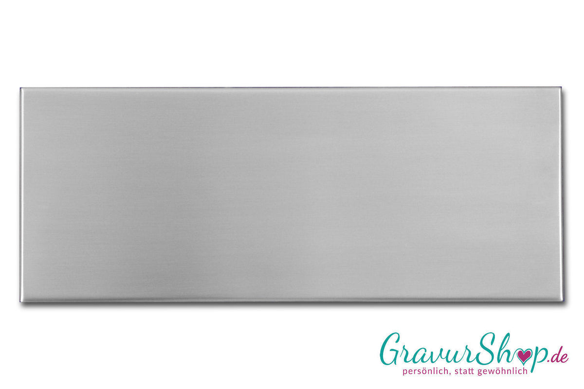 Edelstahlschild 250x125 mm mit Gravur selbstklebend