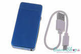 USB Lichtbogen-Feuerzeug blau mit Gravur