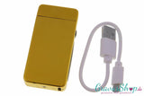 USB Lichtbogen-Feuerzeug gold mit Gravur