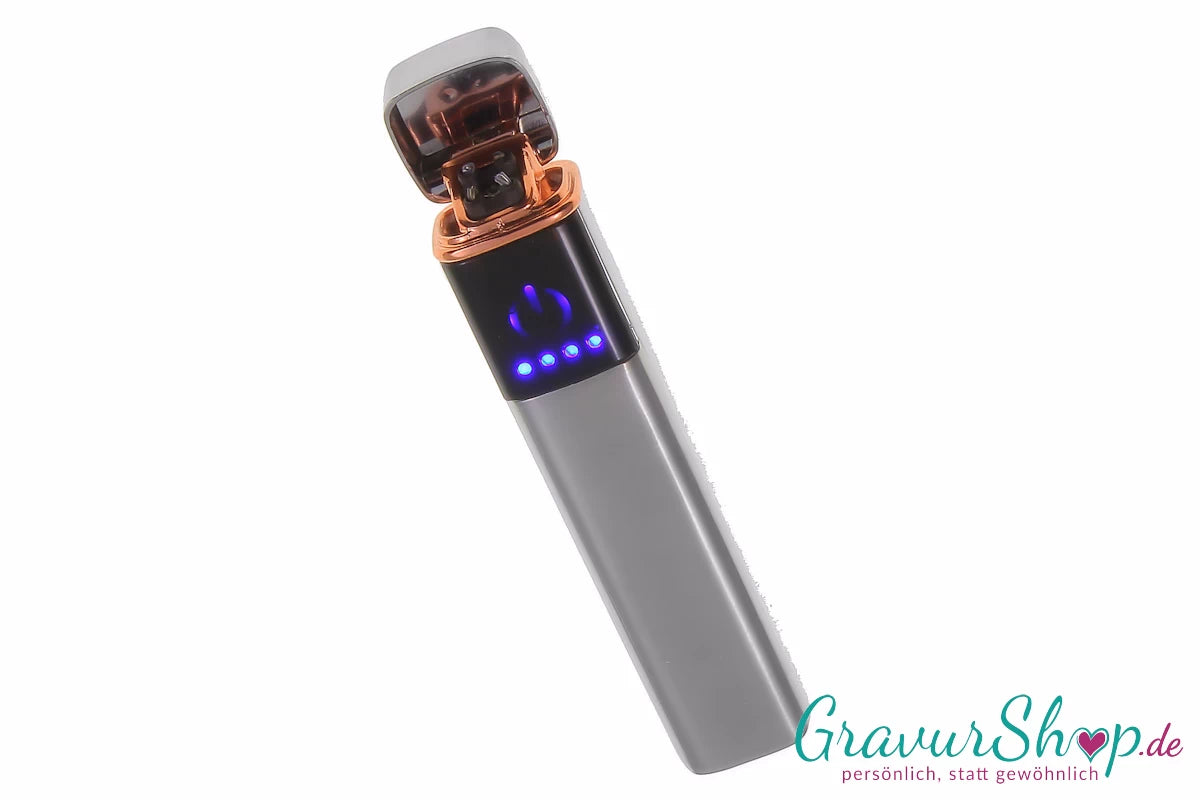 USB Feuerzeug silber mit Gravur