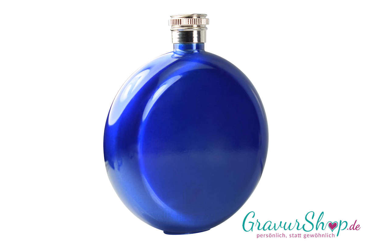 Flachmann 17 D blau mit Gravur Bild 2