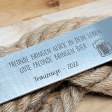 Personalisierbarer Flaschenöffner aus Edelstahl | Frei gestalten | Text + Motive