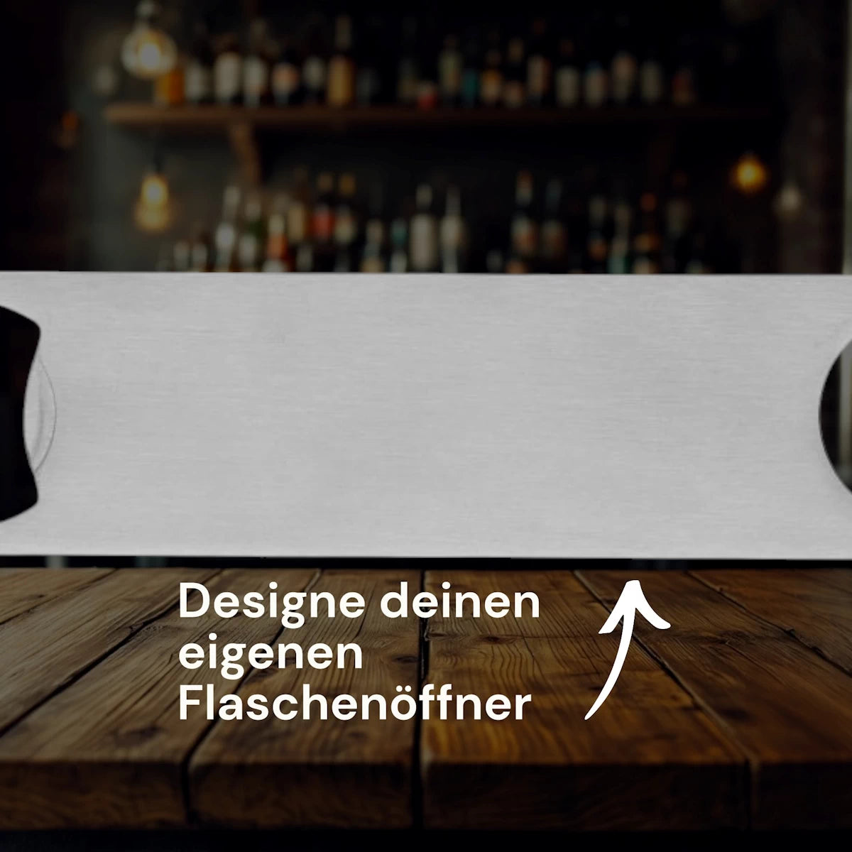Personalisierbarer Flaschenöffner aus Edelstahl | Frei gestalten | Text + Motive