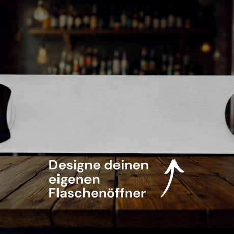 Personalisierbarer Flaschenöffner aus Edelstahl | Frei gestalten | Text + Motive