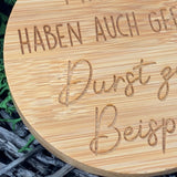 Runder Holz Flaschenöffner mit Gravur | Frei gestalten | Personalisierbar mit Text + Motiven