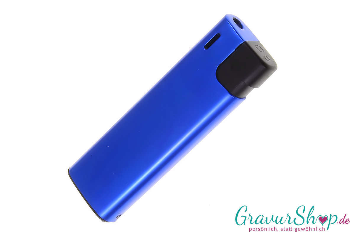 Gas Feuerzeug Nr. 06 Blau mit persönlicher Gravur