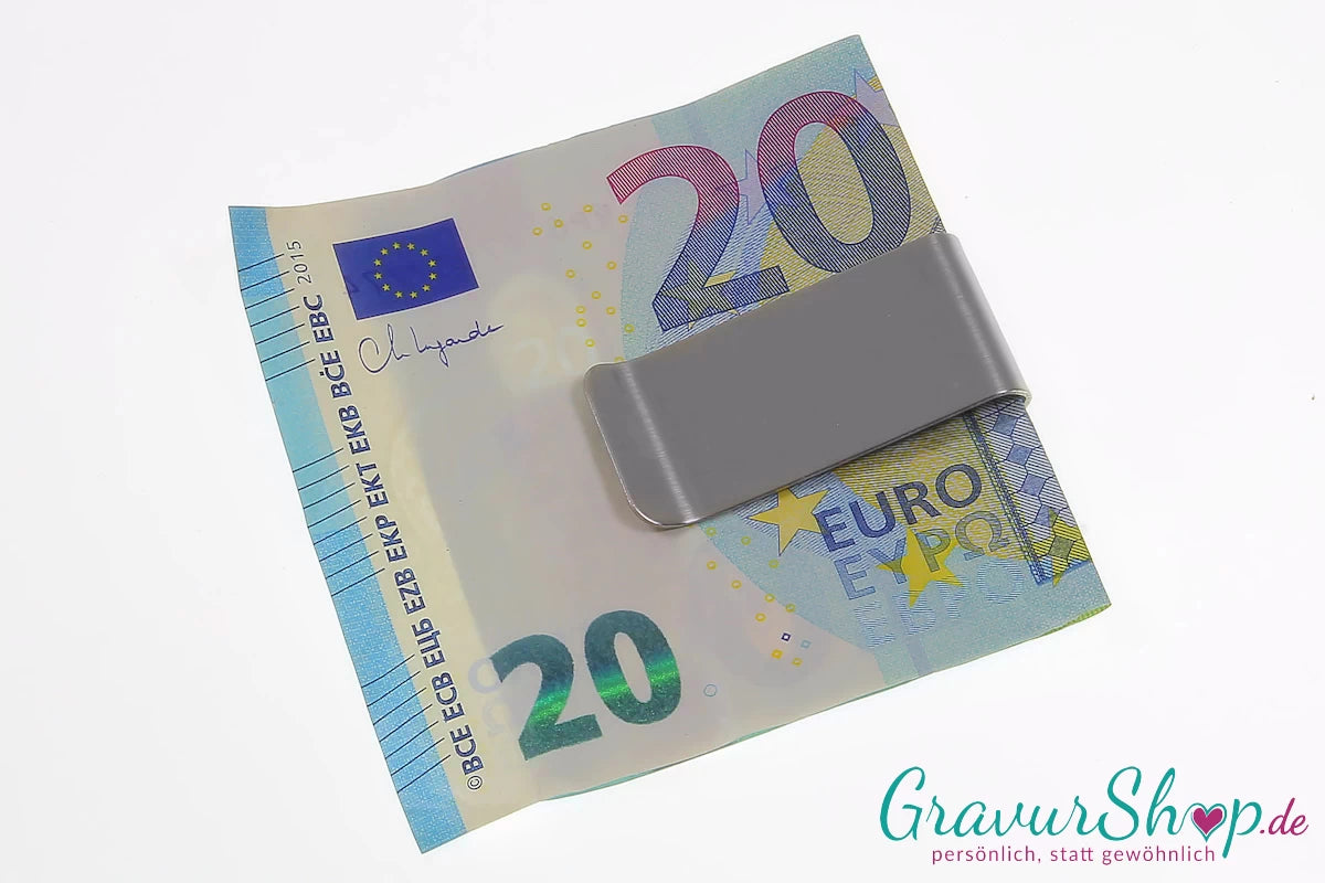 Edelstahl Geldclip mit Gravur