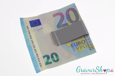 Edelstahl Geldclip mit Gravur