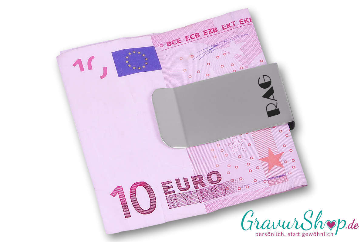 Geldscheinklammer 01 mit Gravur Mustergravur