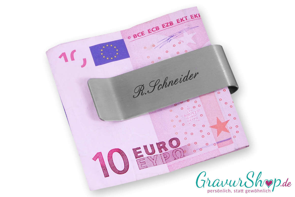 Geldscheinklammer 02 mit Gravur Bild 3