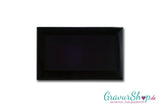 Glasschild in schwarz mit Lasergravur