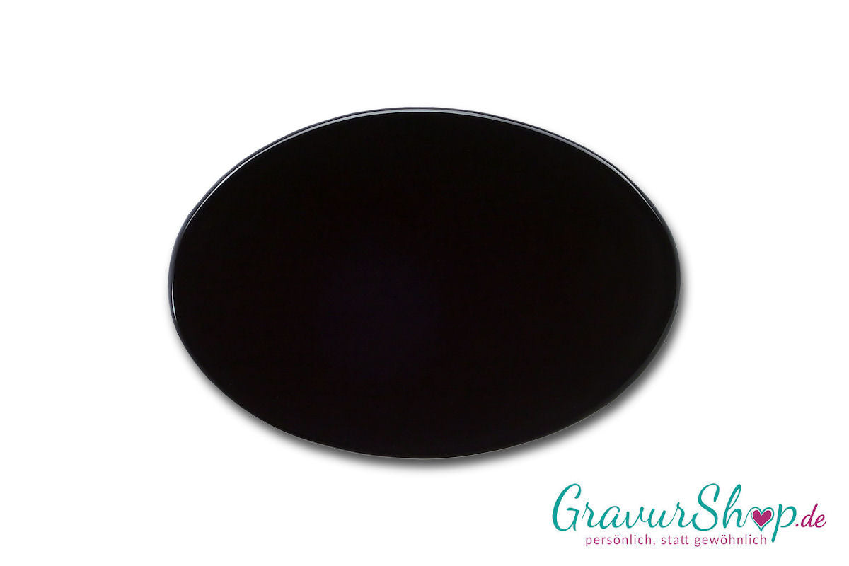 Glasschild schwarz C mit Lasergravur