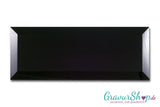 Glasschild in Schwarz B mit Lasergravur