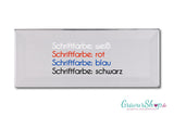 Glasschild Silber C mit Gravur Schriftfarben