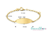 Kinderarmband Gold Anker 2 Längen mit Gravur