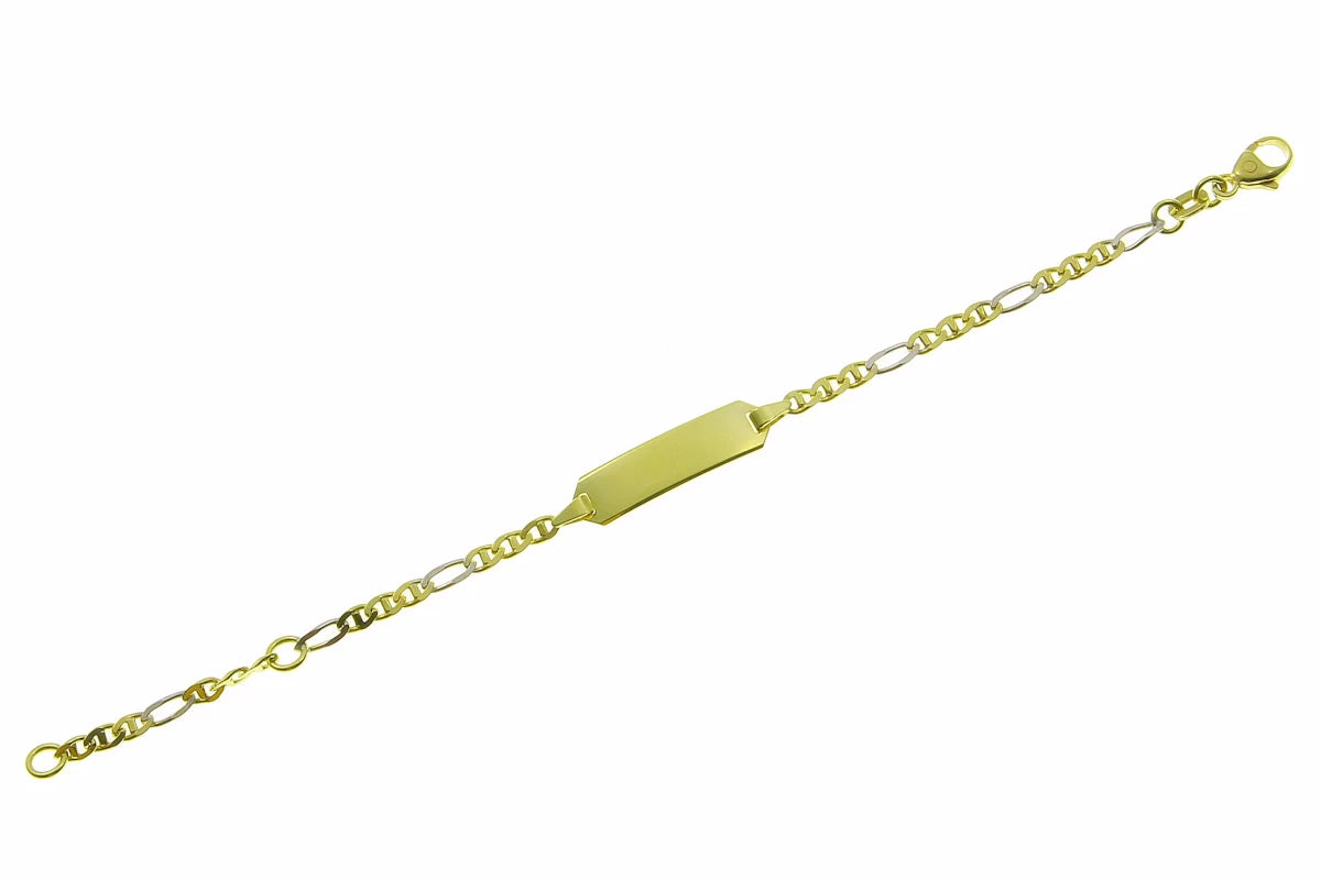 Gold Kinderarmband Karabinerverschluss mit Gravur