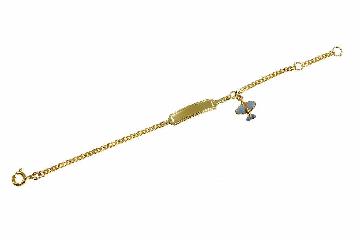 333er Gold Kinder-Armband 12-14 cm mit Gravur