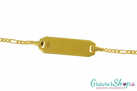585/000 Gold Kinderarmband zum gravieren