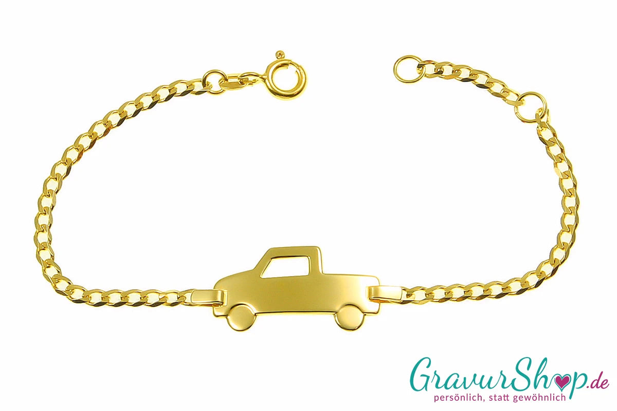 333/000 Gold Kinderarmband Auto gravieren